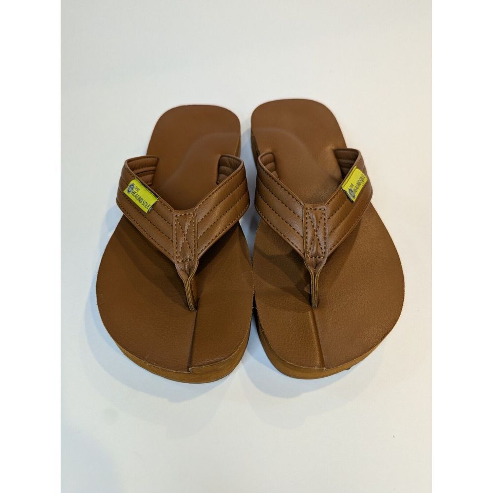 The Healing Sole Original Tan Leather Orthotic Thong‎ Flip Flops  W9.5 M8 Unisex - Picture 2 of 8